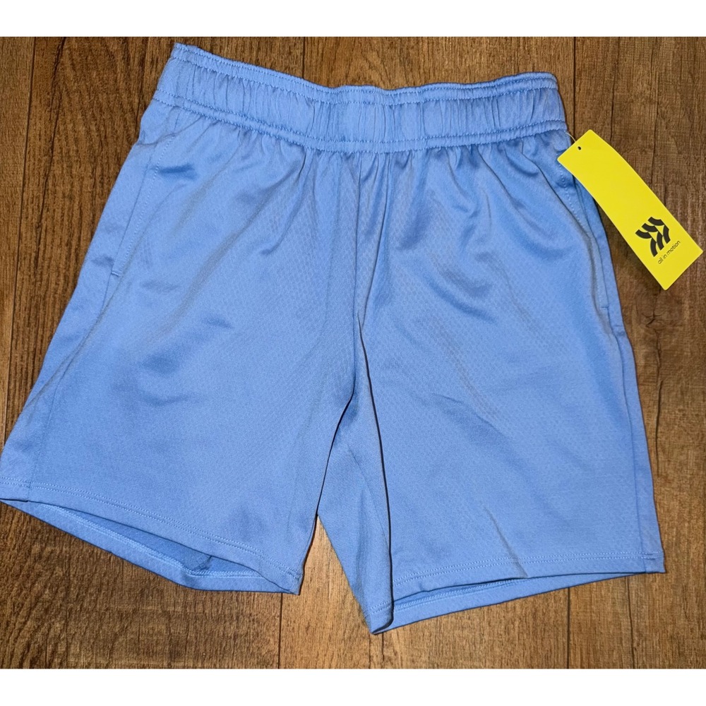 All In Motion Boys Athletic Shorts Light Blue Size S 6/7 NWT
